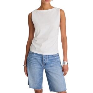 Madewell Cinched Crewneck Tank in White